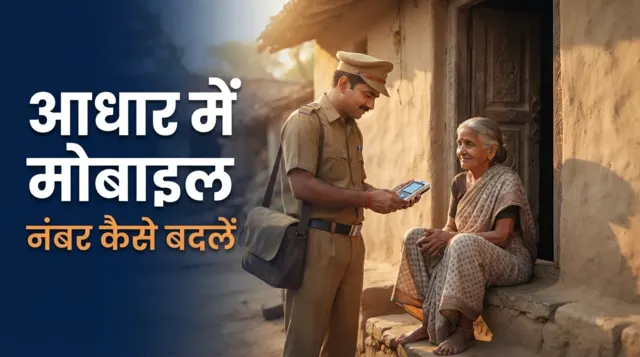 आधार कार्ड में मोबाइल नंबर बदलने की प्रक्रिया — आधार केंद्र और IPPB doorstep तरीका