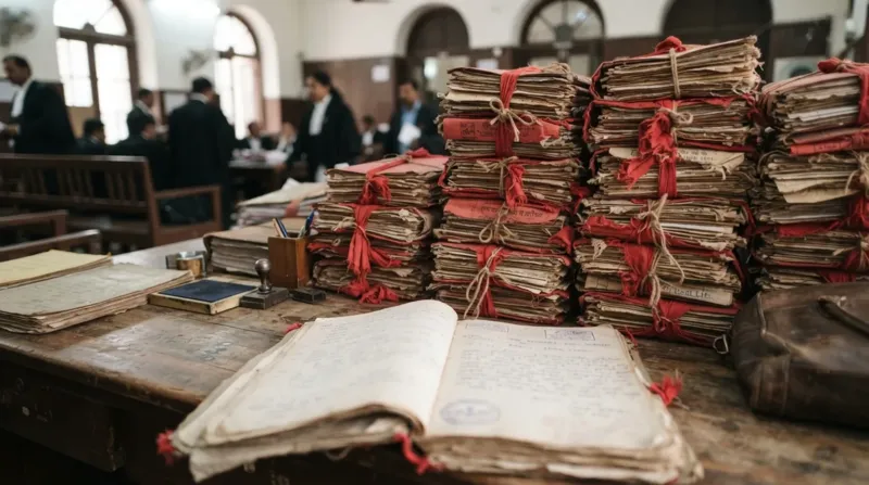 अदालत में दाखिल होने को तैयार केस फाइलें — चार्जशीट इन्हीं में से एक