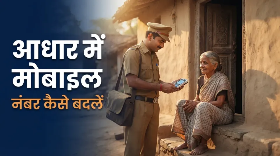 आधार कार्ड में मोबाइल नंबर बदलने की प्रक्रिया — आधार केंद्र और IPPB doorstep तरीका