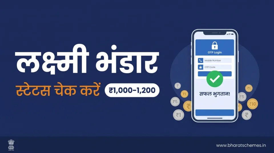 लक्ष्मी भंडार स्टेटस चेक — फोन नंबर से ₹1,000–1,200 का payment status